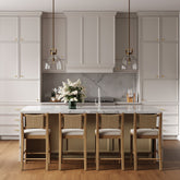 Seagrass Back Arched Footrest Counter Height Bar Stool (Set of 4)