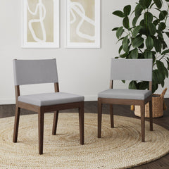 Upholstered Dining Chair Dark Brown (Set of 2)